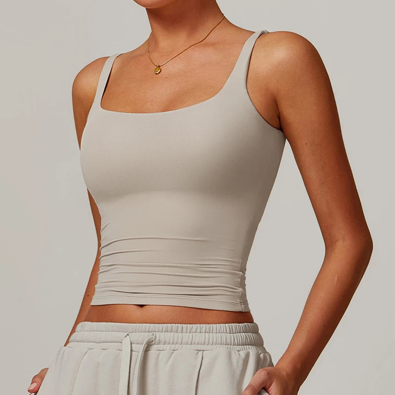 Sports Bra Square Neck Top