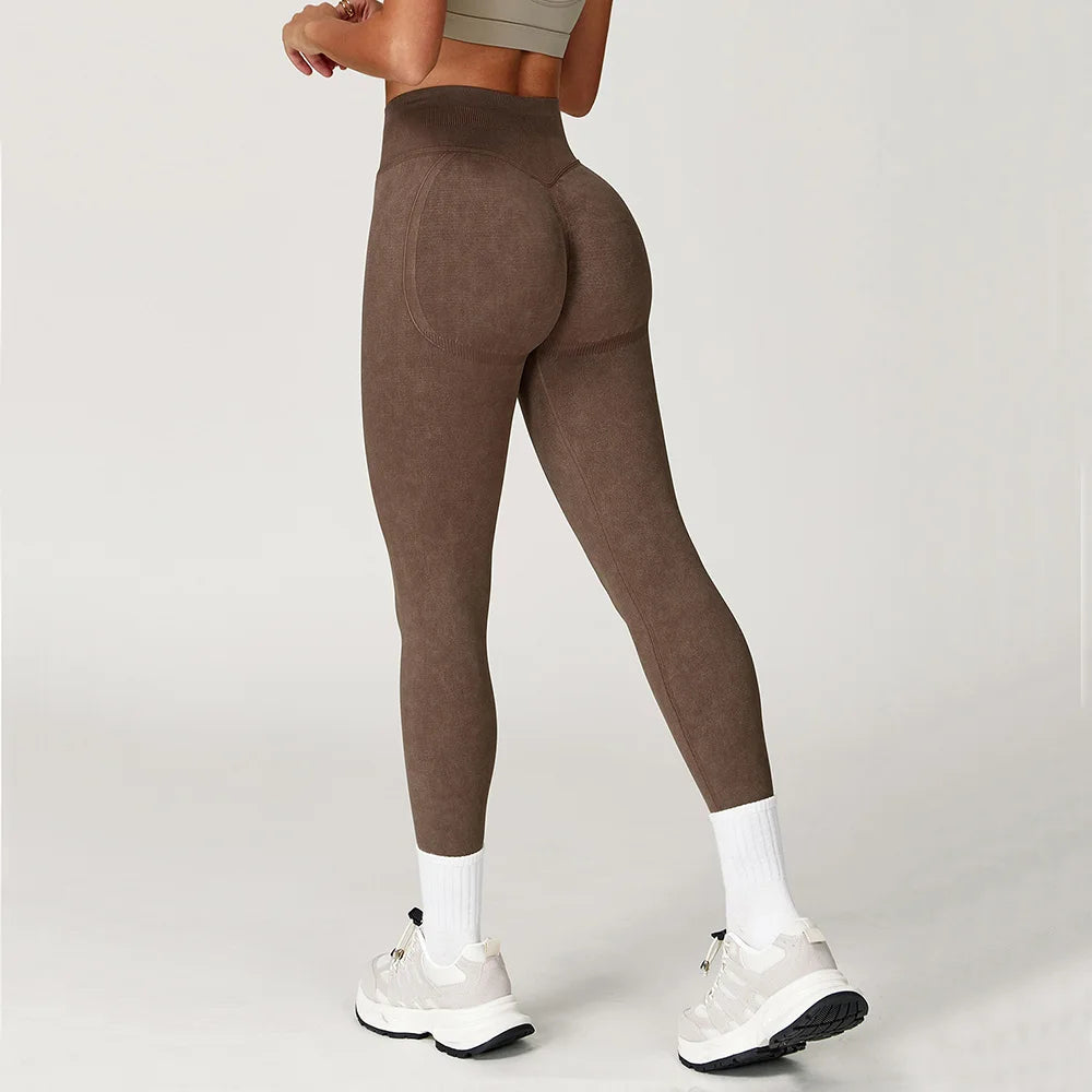 Yoga Pants Impact Leggings - Brown